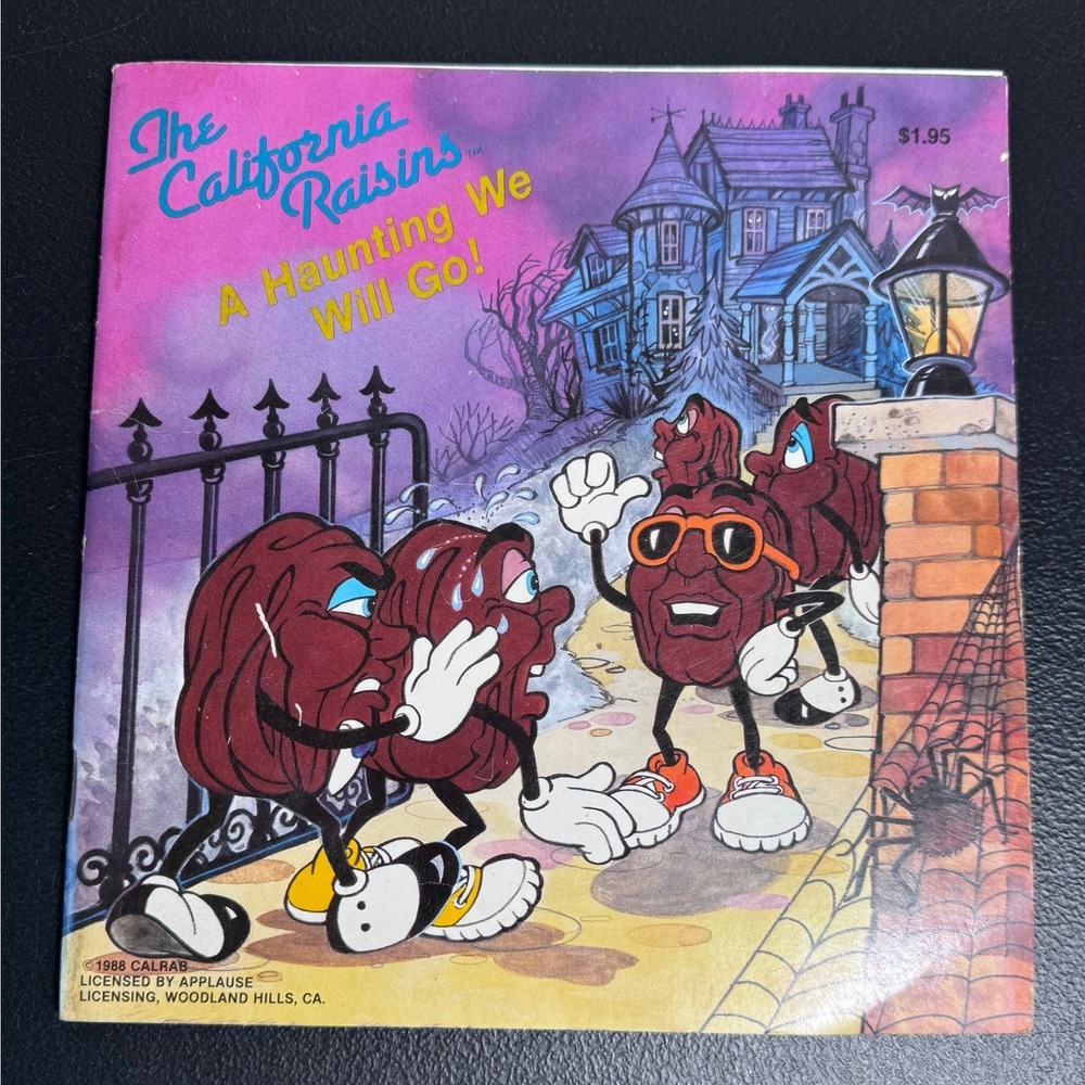 Vintage 1988 California Raisins A Haunting We Will Go Book Checkerboard 80s
